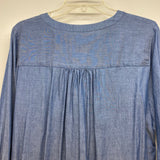 Loft Size S Women's Blue Solid Button Up Blouse