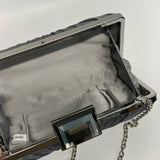 Sondra Roberts Silver Solid Clam Shell Handbag