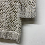 INC Size M Women's Beige-Silver Cut Out 3/4 Sleeve Sweater
