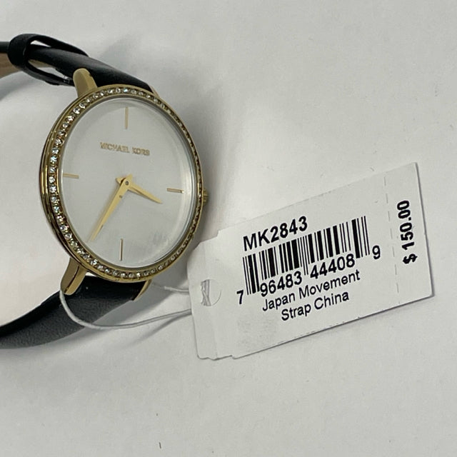 Michael Michael Kors Black Leather Watch