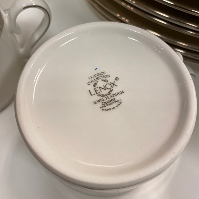 Lenox Classic Collection Jewel Platinum Fine  Bone China Dinnerware for 8