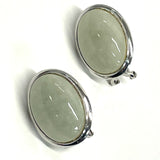 Green Jade Oval Earrings