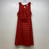 Girls From Savoy-Anthropologie Size 8-M Women's Red Pattern Sleeveless Dress