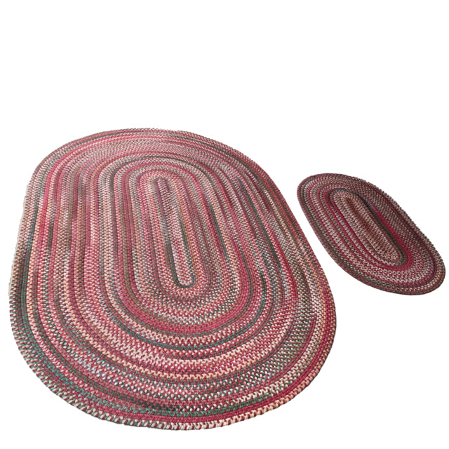 Red-Multi Oval Braid Rug