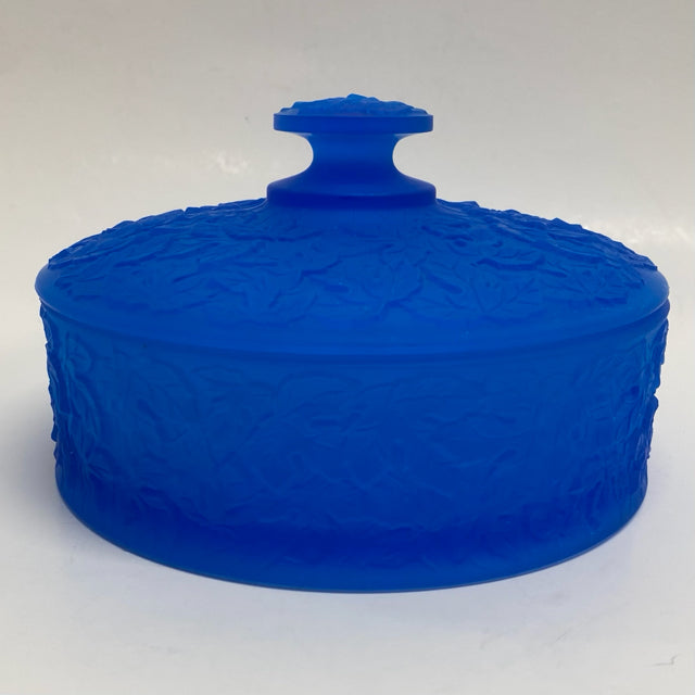 Blue Glass Jar with Lid