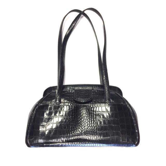 Brighton Black Leather Snakeskin Handbag