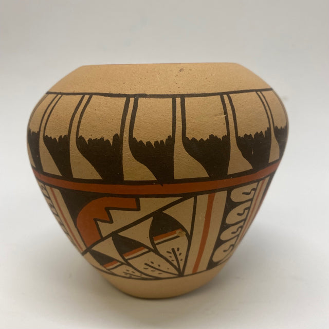 Andrea Fragua Southwestern Tan-Multi Clay Vase