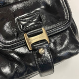 Michael Kors Black Patent Leather Solid Satchel Handbag