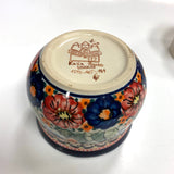 Unikat Multicolor Round Pottery Butter Dish w/ Lid