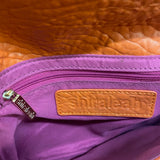 Shiraleah Orange Pebbled Faux Leather Clutch
