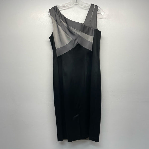 Jax Size 10-M Women's Black-Silver Color Block Sheath Dress