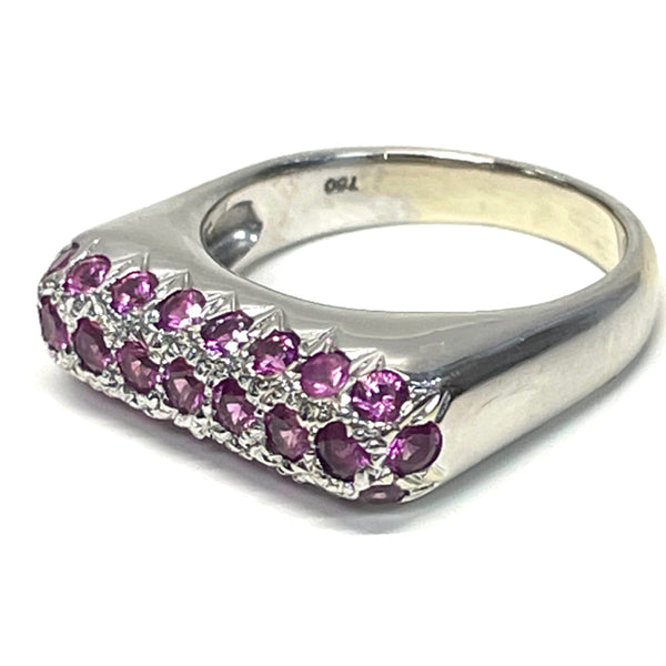 Donald Huber Silver-Pink Sapphire 18K 7 Ring