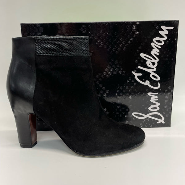 Sam Edelman Size 9 Women's Black Patchwork Heel Booties