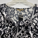 Notations Women's Size S Black-White Pattern Tunic Blouse