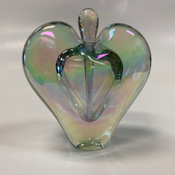 Heart Shaped Iridescent Glass Eye Studio Perfume Bottle