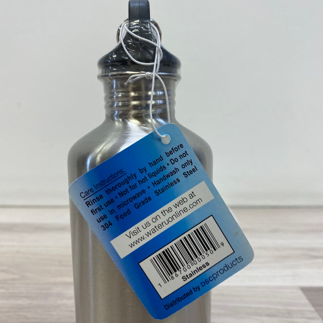 WaterU Silver Round Stainless Steel Water Bottle