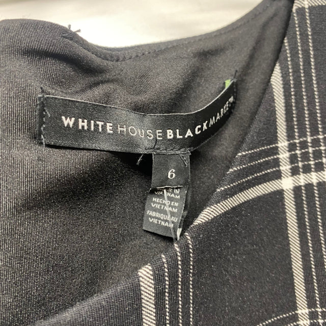 White House Black Market Women's Size S-6 Black-White Plaid Sleeveless Top