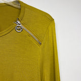 Michael Michael Kors Women's Size S Chartreuse Solid Jersey Long Sleeve Top