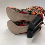 Sole Society Size 6 Women's Red-Multi Embroidered High Heel Booties