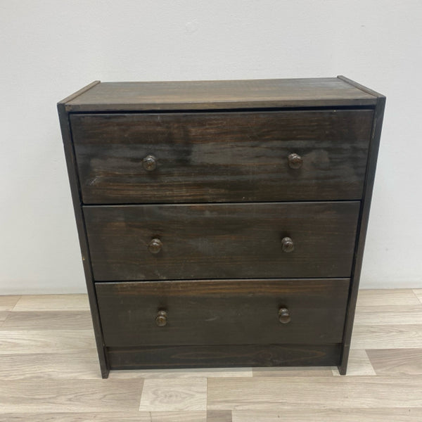 3 Drawer Brown Wood Dressers/Chest