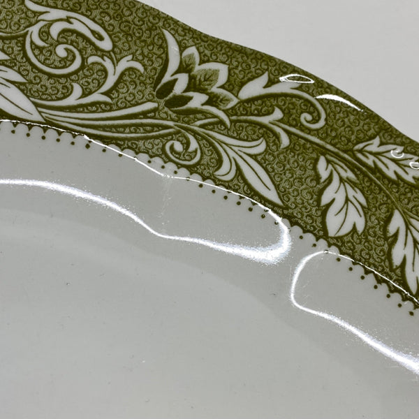 J. & G. Meakin Vintage Green-White Fine China Platter