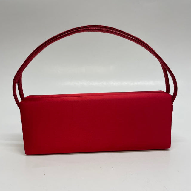 Sasha Red Solid Fabric Evening Bag
