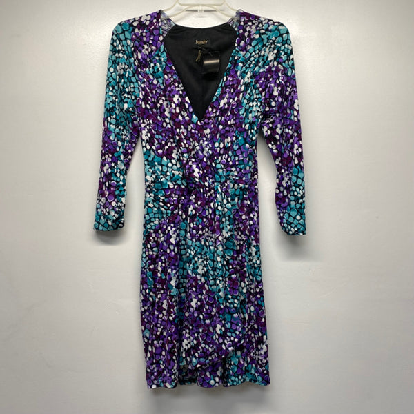 Laundry by Shelli Segal Size 4-S Women's Purple-Multicolor Pattern Dress