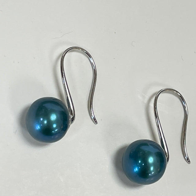 Honora Collection Solid Blue Pearl Hook Earrings