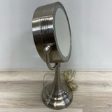Silver Metal Plug-In Lighted Vanity / Make-Up Mirror