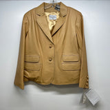 Pamela McCoy Women's Size 1X Tan Solid Button Down Jacket