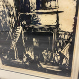 Archival framed linocut picture signed by artist Charles Wilimovsky