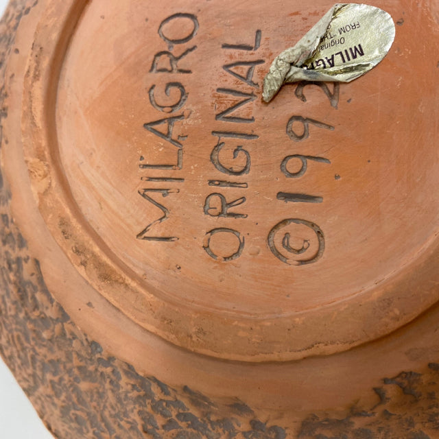 Milagro Original Terracotta- Mult Clay Pottery Chips & Dip Bowl