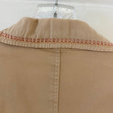 Pictures Women's Size S Beige Embroidered Button Down Jacket