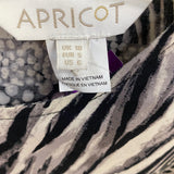 Apricot Women's Size 6-M Black-Gray Animal Print Tunic Short Sleeve Top