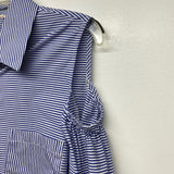 Soft Surroundings Size Xl Women's Blue-White Stripe Button Up Blouse