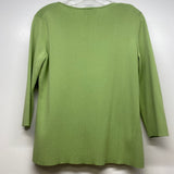 Ann Taylor Loft Size M Women's Green Solid Button Up Sweater