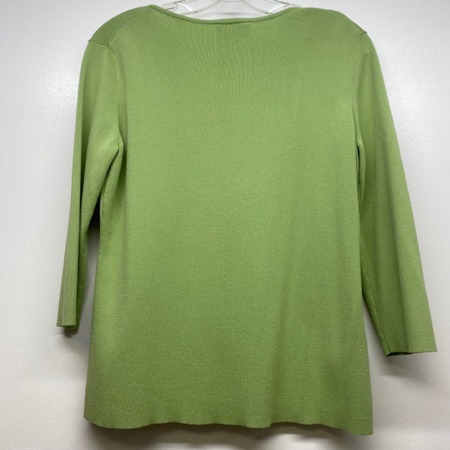 Ann Taylor Loft Size M Women's Green Solid Button Up Sweater