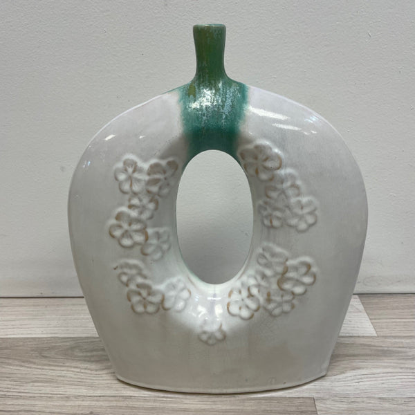 White-Green Ceramic Vase
