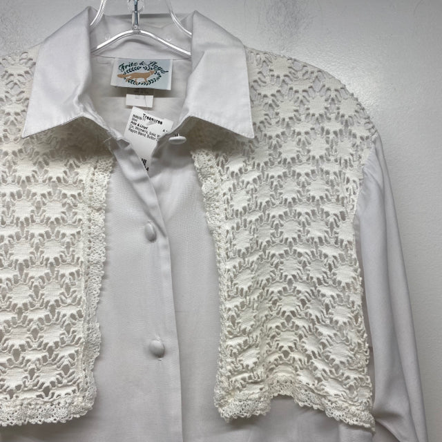 Fritz & Lloyd Women's Size M White Solid Button Down Shirt