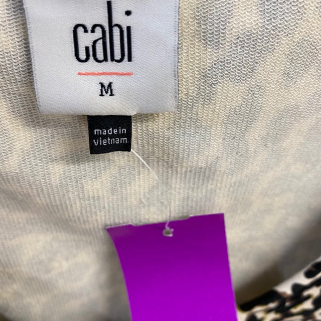 Cabi Women's Size M Cream-Multi Animal Print Sleeveless Top