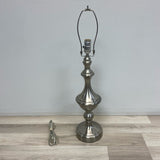 B Table Top Silver Metal Lamp with Shade