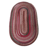 Red-Multi Oval Wood Rug