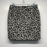 Halogen Women's Size 8 White-Black Animal Print Pencil-Knee Skirt