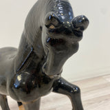 Black-Tan Horse Ceramic Statue