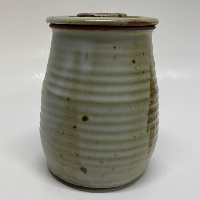 Handmade Beige-Multi Ceramic Pottery Jar with Lid