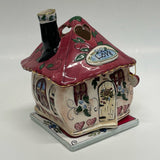 Blue Sky Clayworks Pink-Multi Ceramic Love Cottage Tea Light Holder
