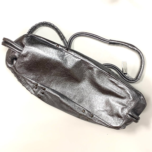 Bebe Silver Solid Satchel Handbag