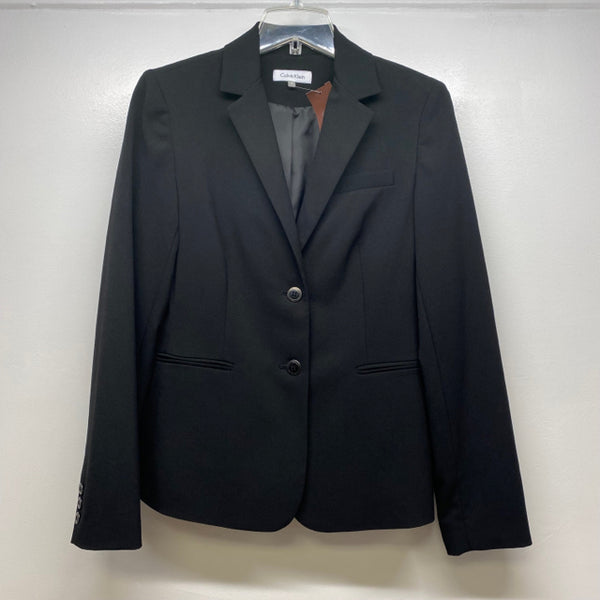 Calvin Klein Women's Size 6-S Black Solid Button Up Jacket