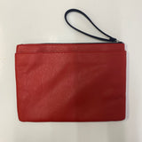 Nautica Red-Multicolored Faux Leather Colorblock Silver Hardware Clutch