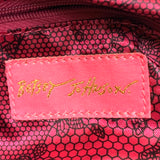 Betsey Johnson Tan-Black Leather Animal Print Satchel Handbag